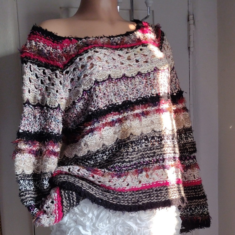 Anthropology Sleeping On Snow Multicolor Knit Women's Sweater M